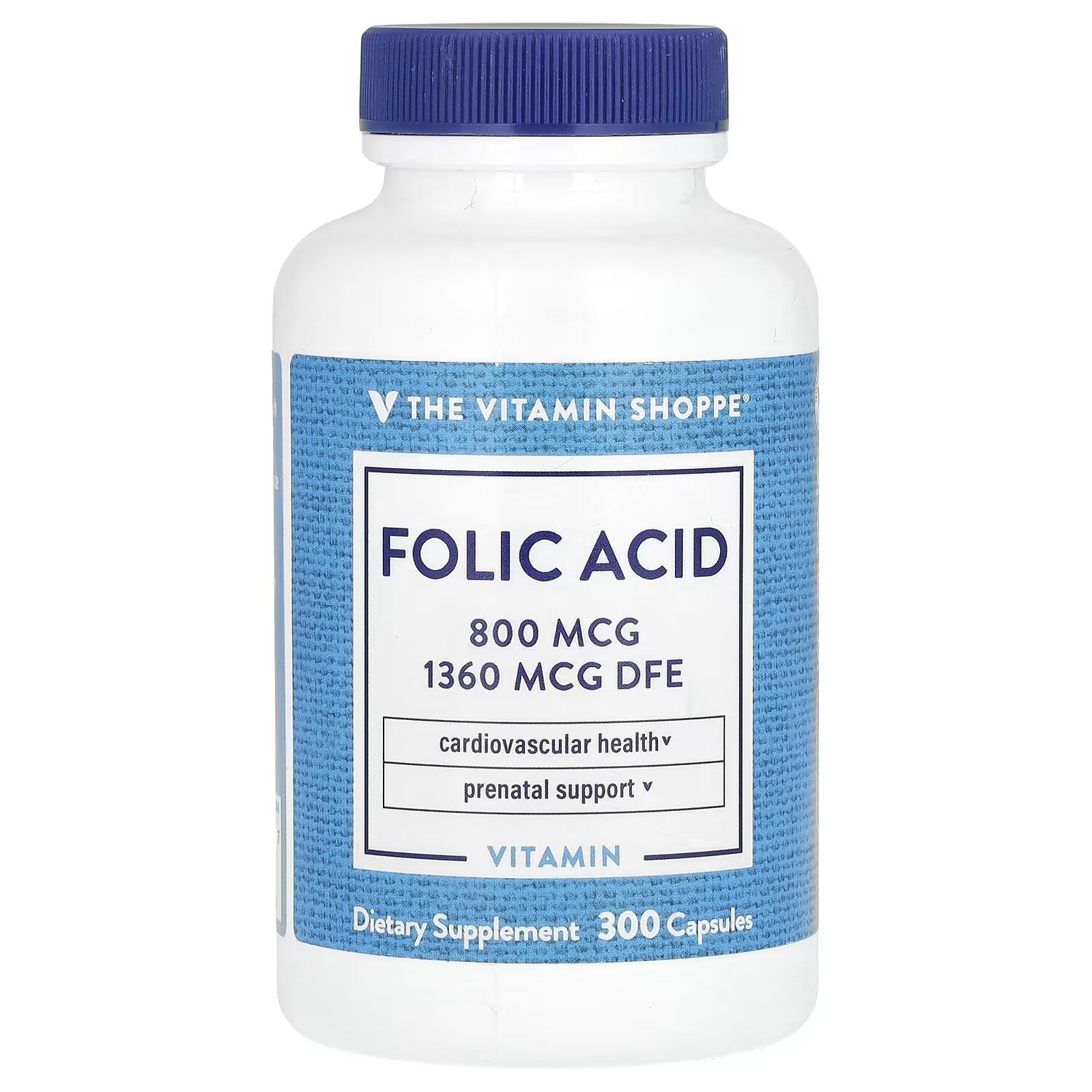 

Фолиевая кислота, 800 мкг, 300 капсул The Vitamin Shoppe