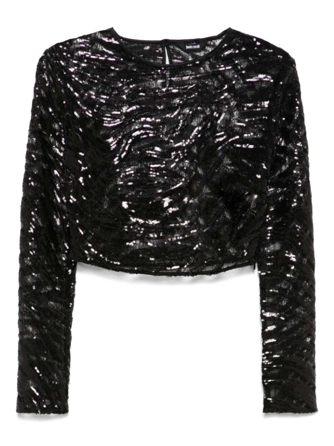 

Укороченный топ с пайетками Just Cavalli, черный