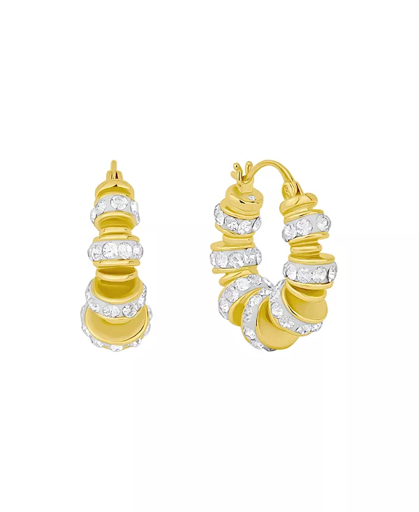 

Серьги-Кольца с защелкивающейся крышкой из прозрачного кристалла And Now This, gold