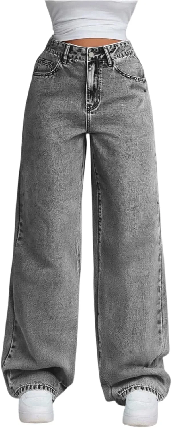 

Джинсы Wide Leg для женщин High Waisted, свободный крой