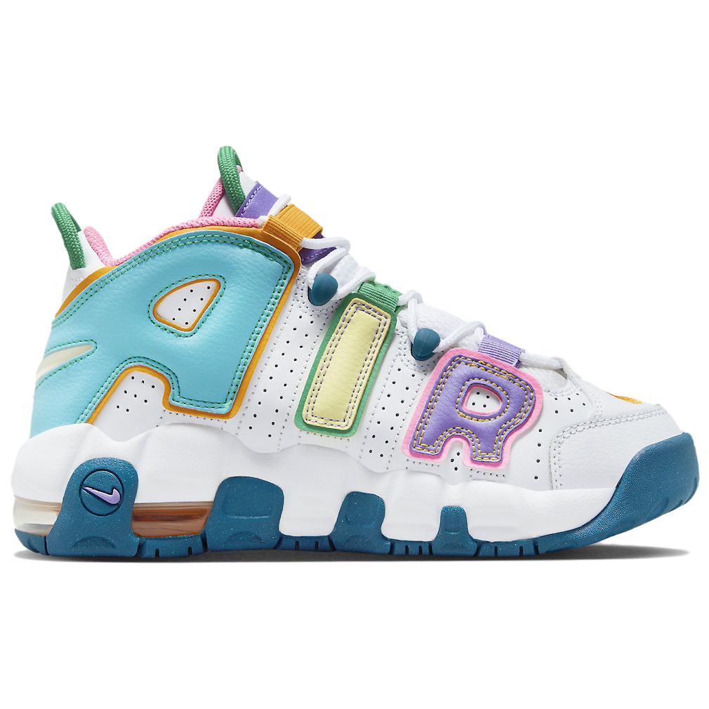 Air More Uptempo What The Uptempo GS Nike, белый синий розовый — фото 3
