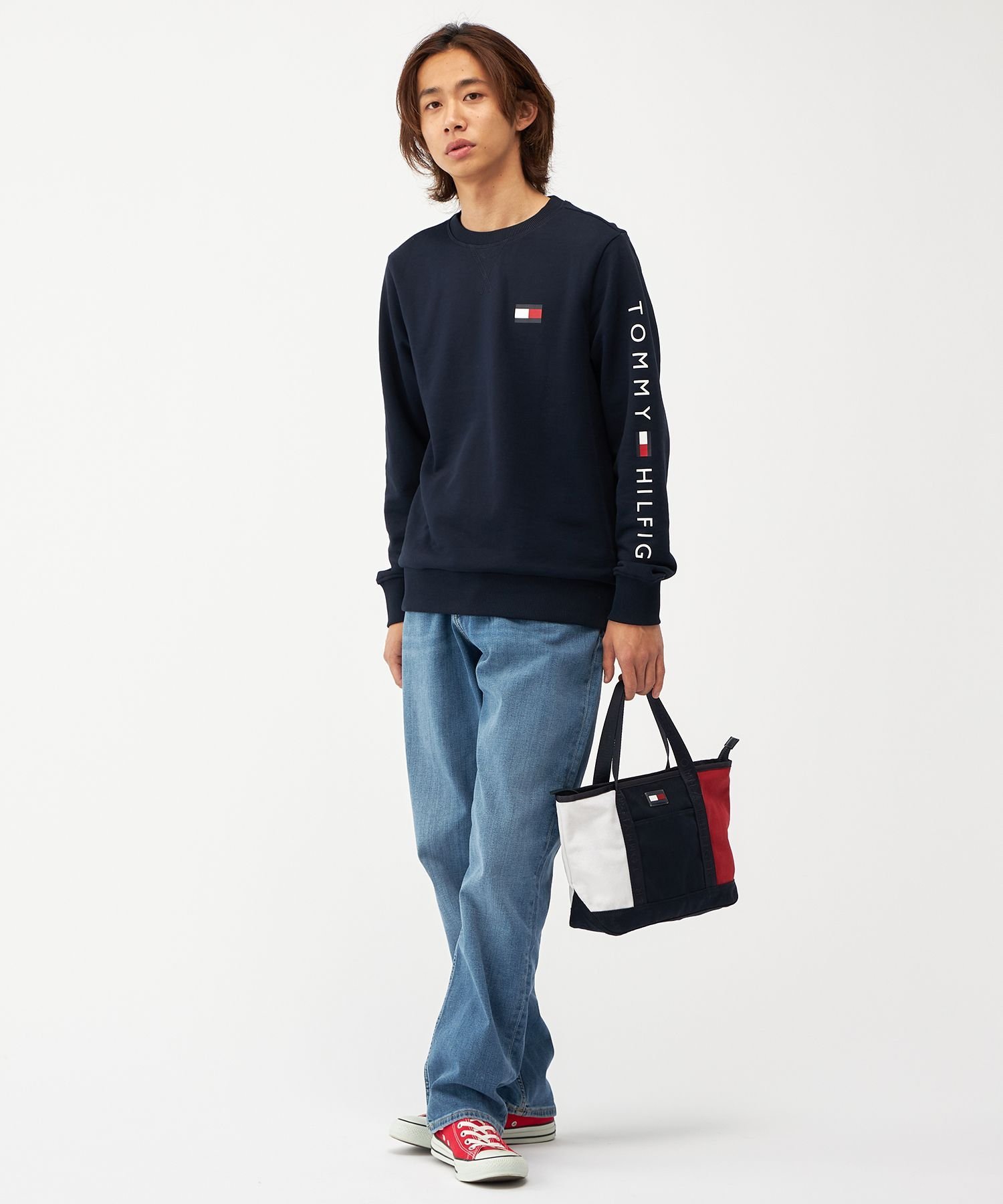 Толстовка с длинными рукавами из французской махровой ткани с логотипом TOMMY HILFIGER, Navy DW5 — фото 4