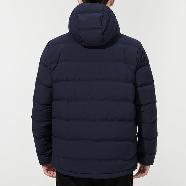 Пуховик adidas Helionic S H J Outdoor Sports hooded down Jacket Dark Blue, синий — фото 4