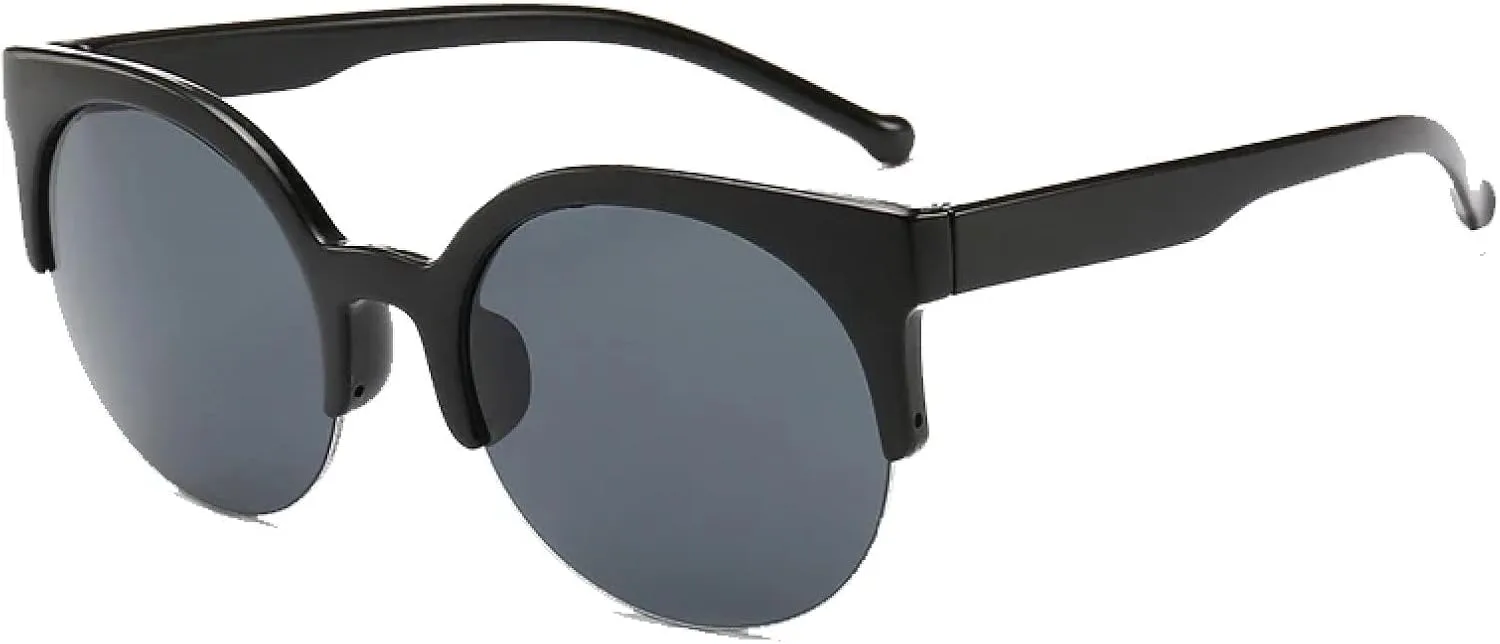 

Модные круглые солнцезащитные очки для женщин и мужчин, роскошные, в стиле ретро, ​​для активного отдыха, с защитой от УФ-излучения UV400 TOIPASTN, Bright Black Gray