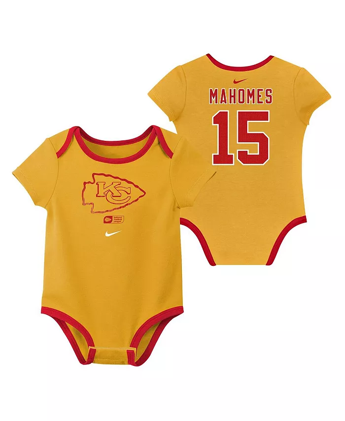 Детский набор боди для мальчиков и девочек Patrick Mahomes Kansas City Chiefs с номером (3 шт.) Nike — фото 3