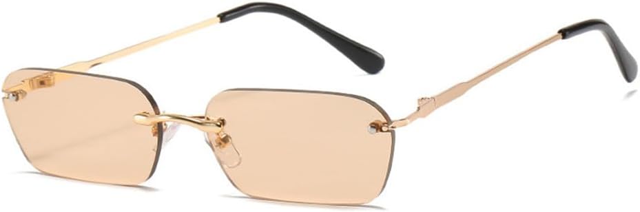 

Солнцезащитные очки UV400 с металлическими безободковыми линзами с градиентным прозрачным покрытием Ocean для женщин и мужчин, для бега и занятий спортом на открытом воздухе UYPTK, Tea