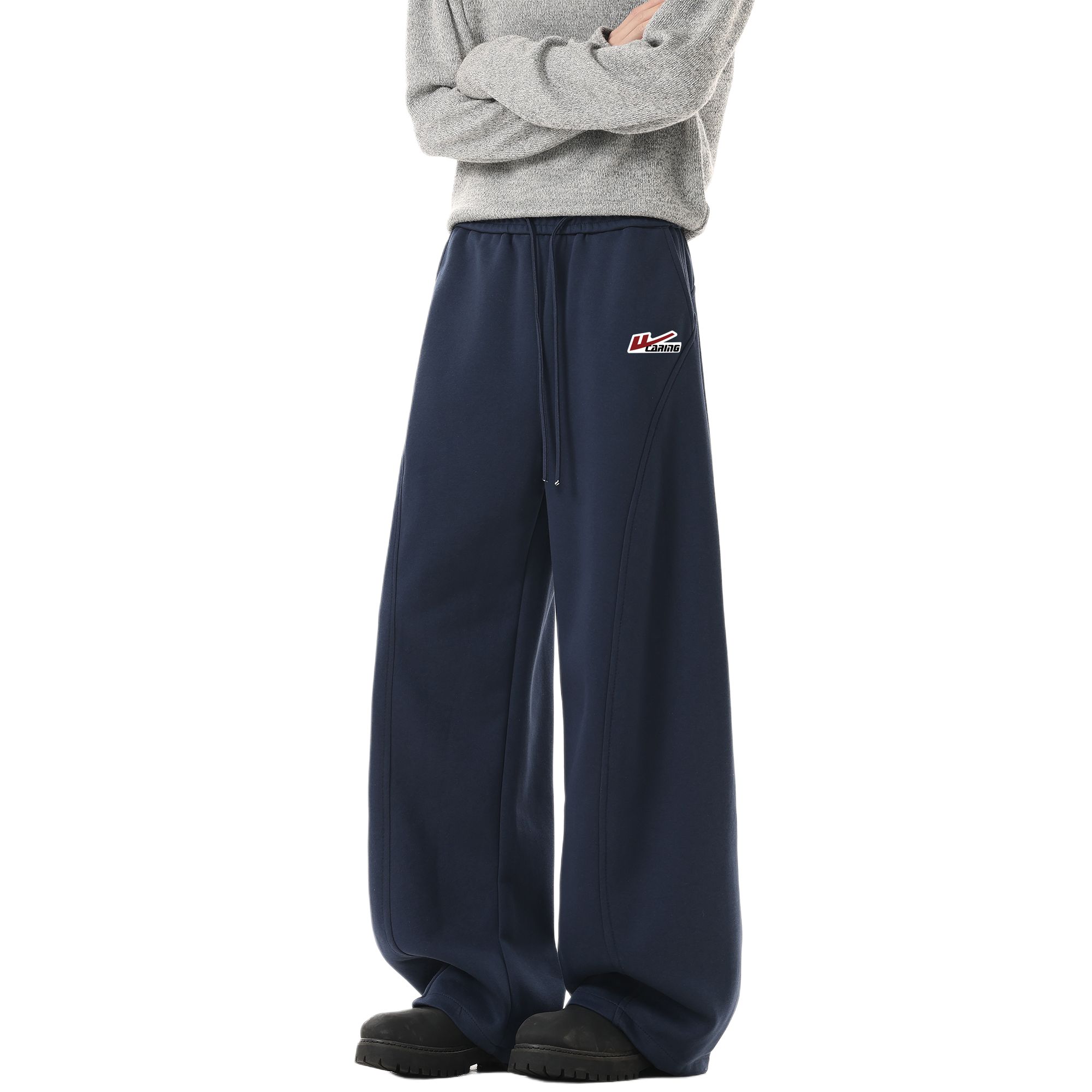 

Открытые улыбающиеся вязаные спортивные штаны Unisex WARRIOR, темно-синий (diy badge)