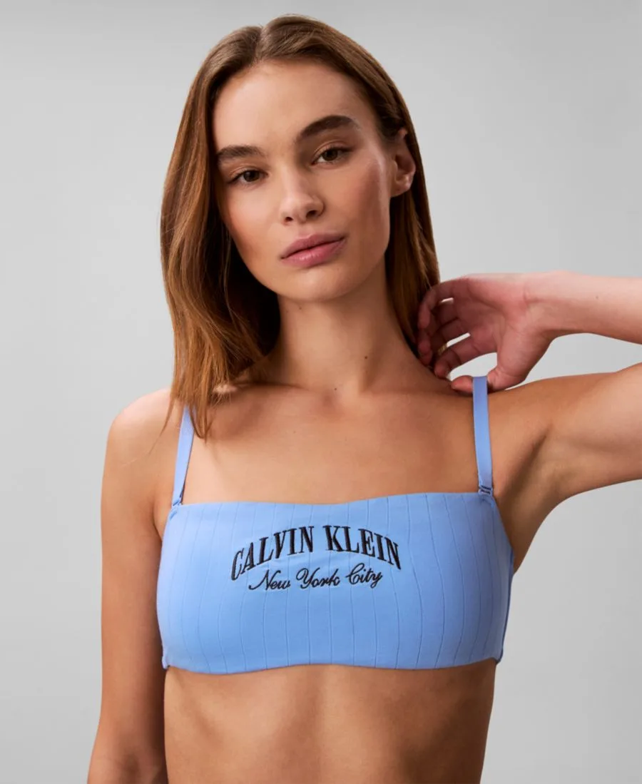 Спортивный бюстгальтер Heritage с полным покрытием Calvin Klein, синий descent