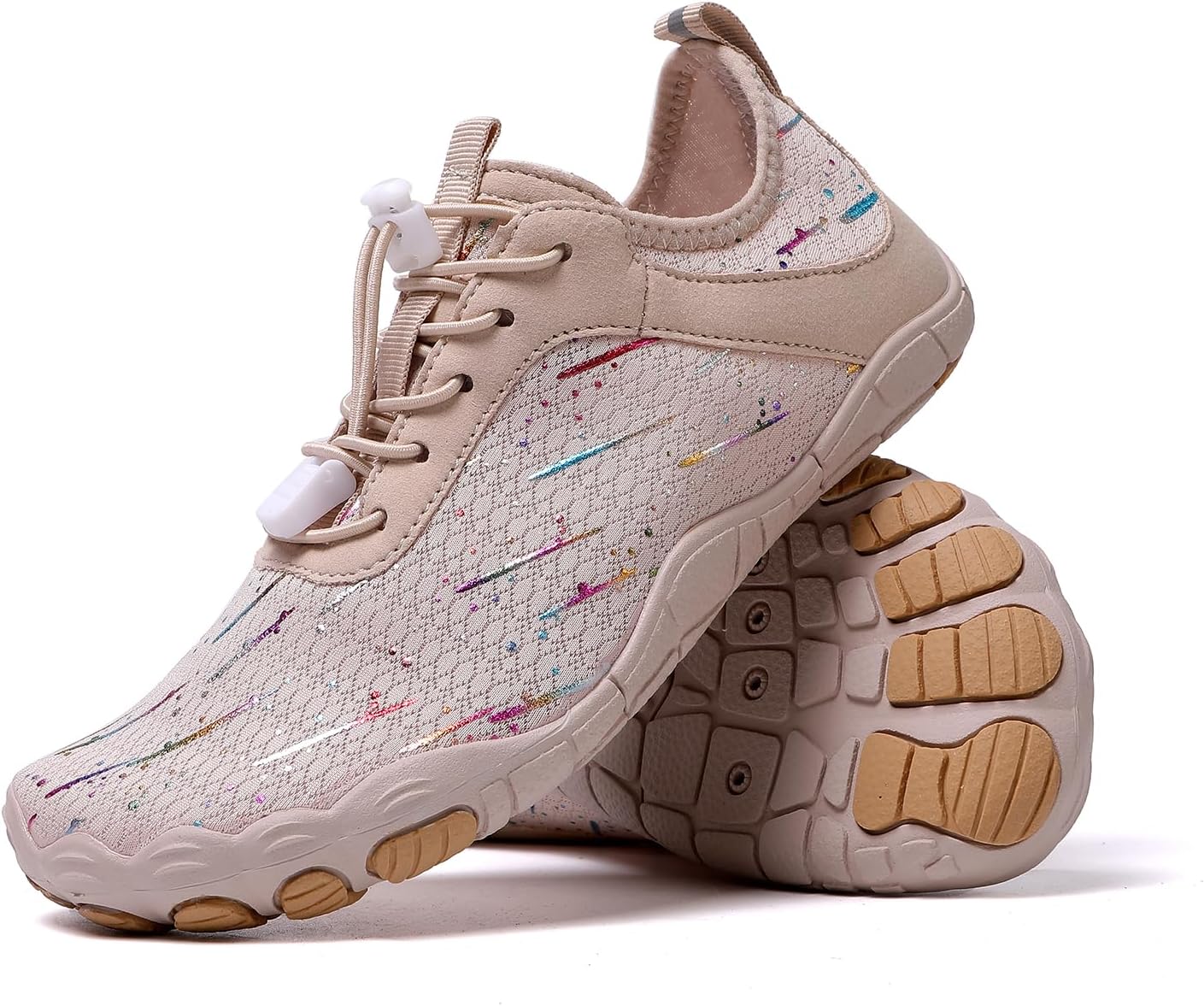 

Обувь Hike Barefoot для женщин и мужчин, водонепроницаемые кроссовки Barefoot с широким носком, предназначенные для ходьбы, бега и плавания Pgfek, бежевый