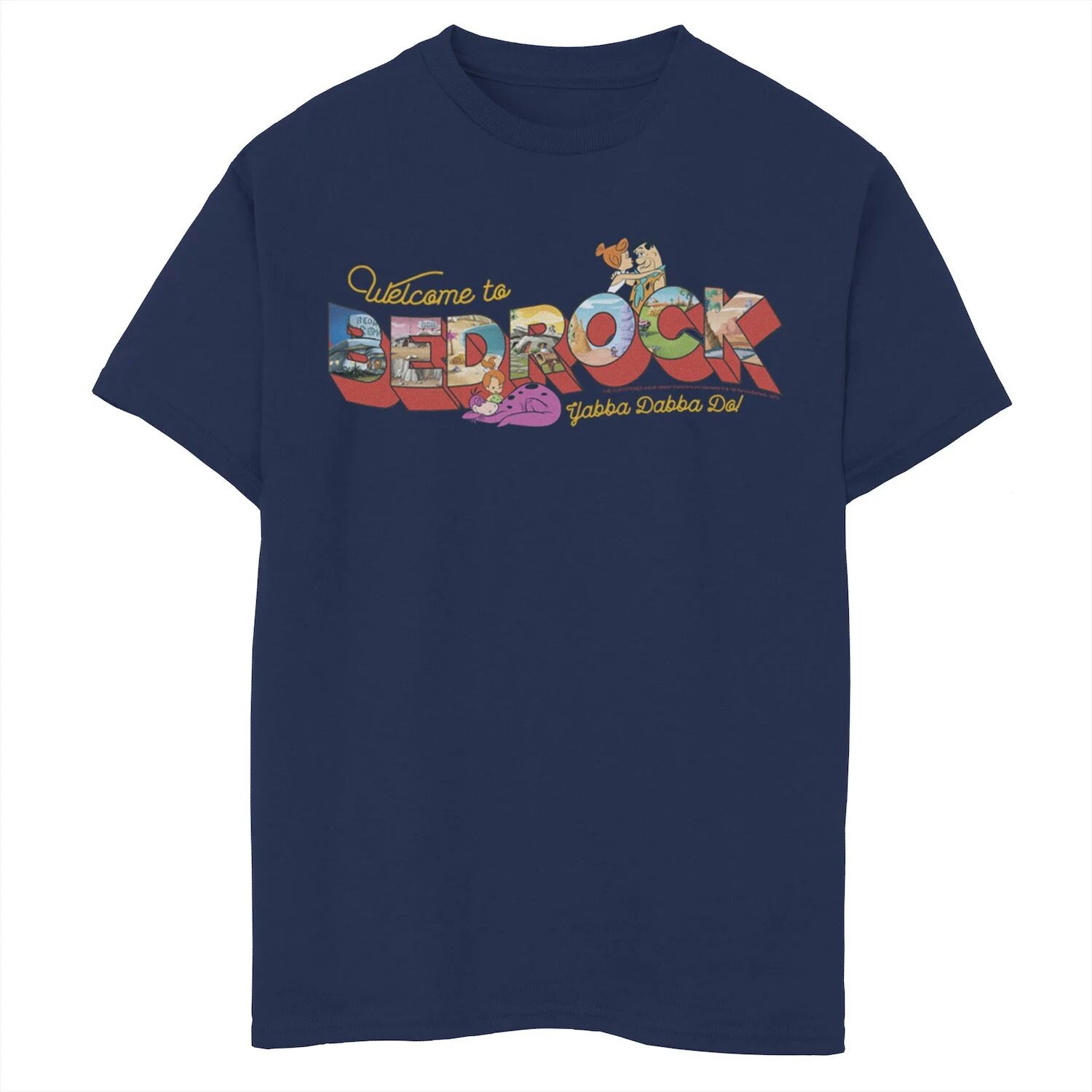 

Футболка в стиле открытки с рисунком The Flintstones Bedrock для мальчиков 8–20 лет Licensed Character