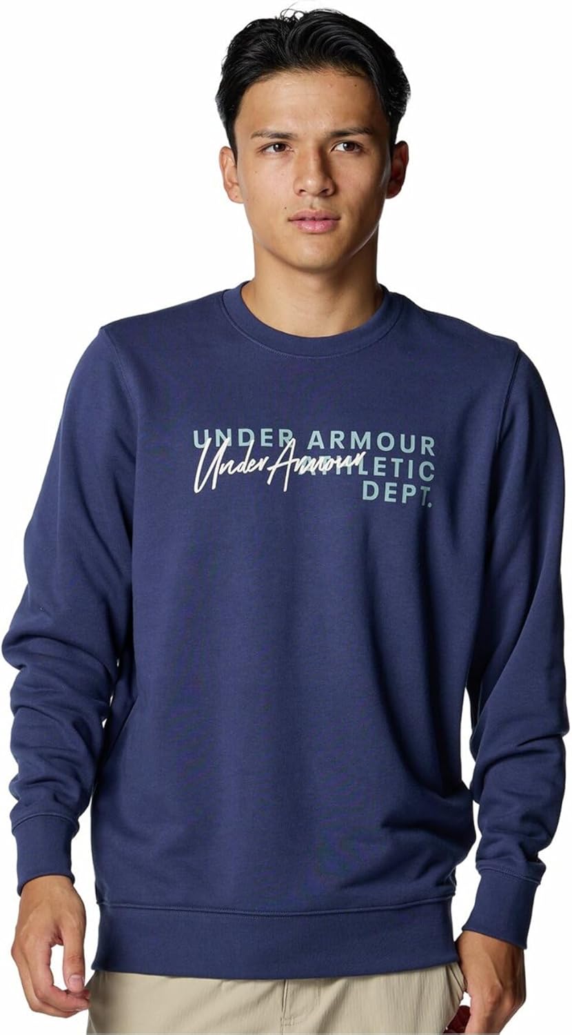 

Мужская тренировочная толстовка Under Armour UA Essential Terry Novelty Crew, темно-синий