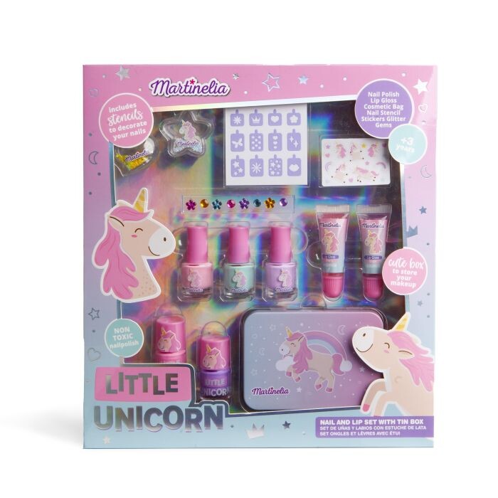 

Набор косметики Little Unicorn Set de Uñas y Labios con Estuche de Lata Martinelia, Unicorn