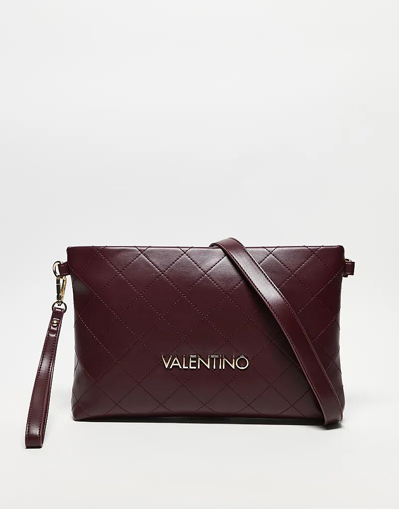 

Valentino nur re большой стеганый клатч с ремешком на запястье в бордовом цвете Valentino Bags