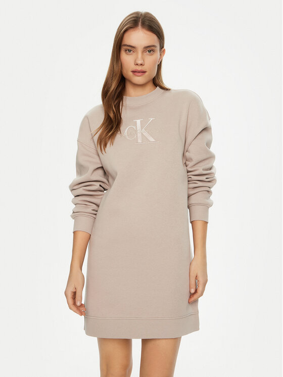 

Свободный крой трикотажное платье J20J224834 Calvin Klein Jeans, бежевый