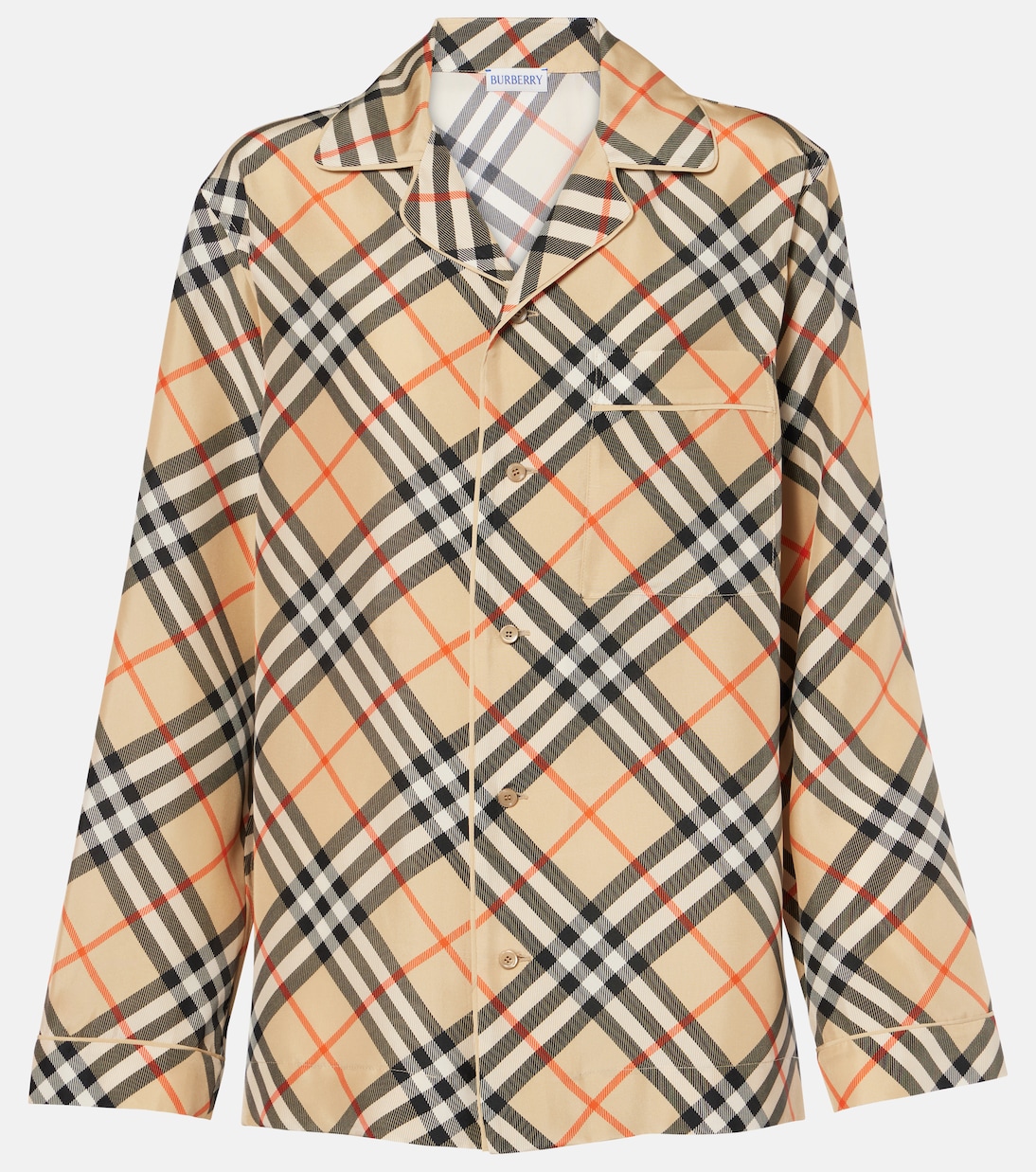 

Вязаный шелковый топ Burberry, Sand Ip Check