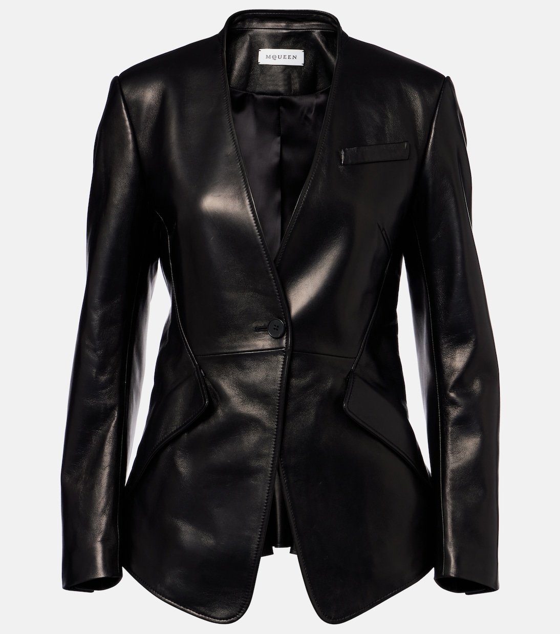 

Кожаный блейзер McQueen, черный