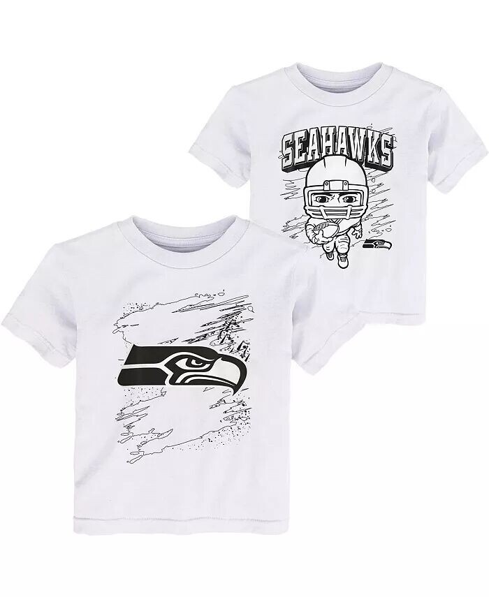

Набор из двух белых футболок с раскраской для мальчиков для малышей Seattle Seahawks Outerstuff