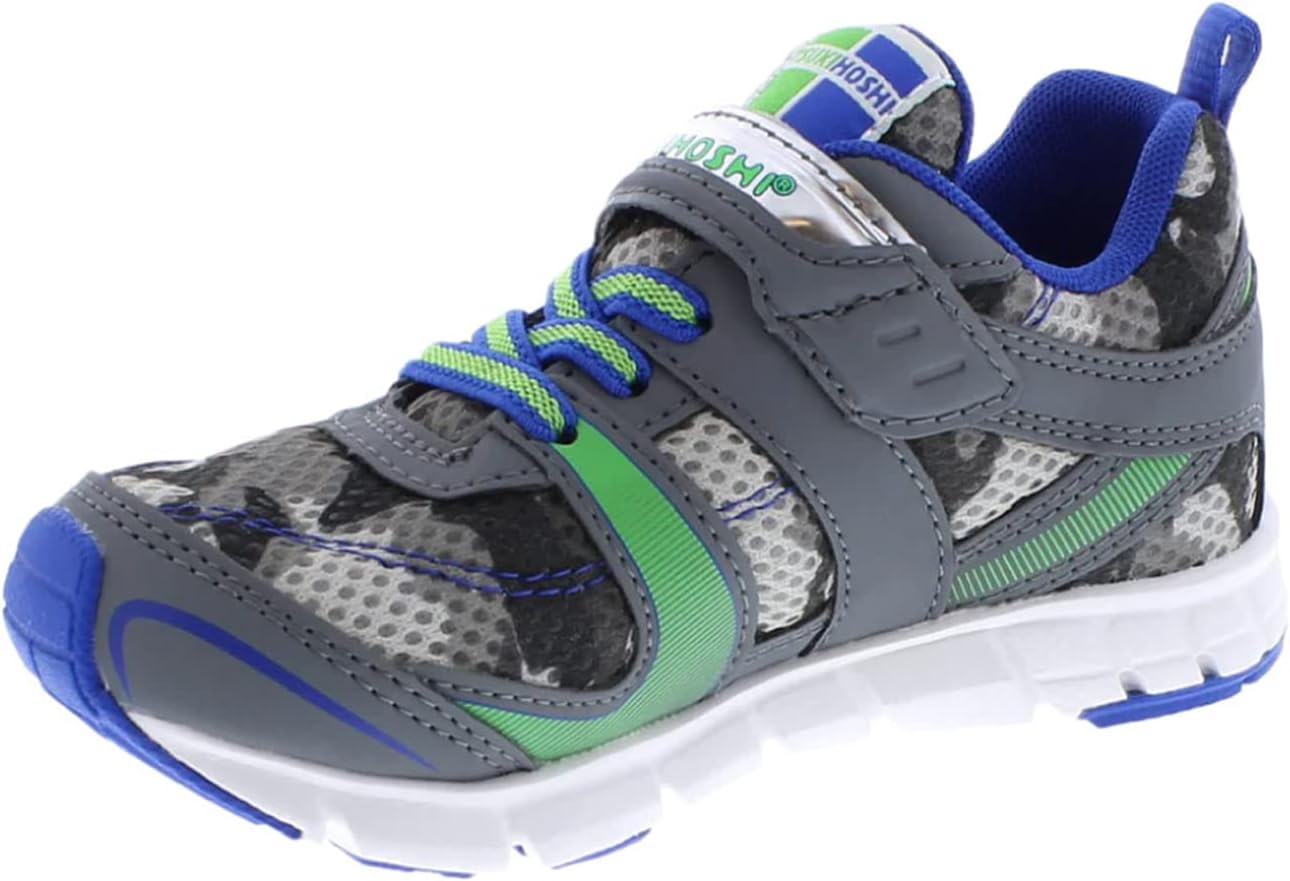 

Детские кроссовки TSUKIHOSHI Velocity - на ремешке, можно стирать в машине, с широкой носочной частью и нескользящей подошвой, без следов, для детей 4-12 лет, серый