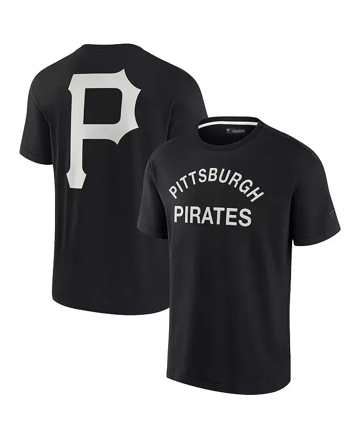 

Мужская и женская черная супермягкая футболка с коротким рукавом Pittsburgh Pirates Fanatics Signature