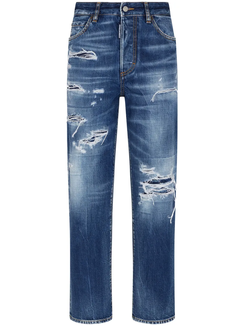 

Прямые джинсы с прорезями DSQUARED2, синий