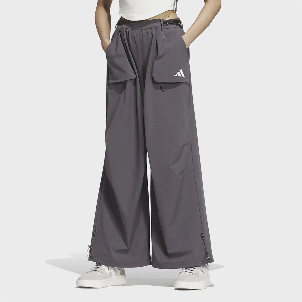 Мужские тканые брюки-парашюты серые от Adidas