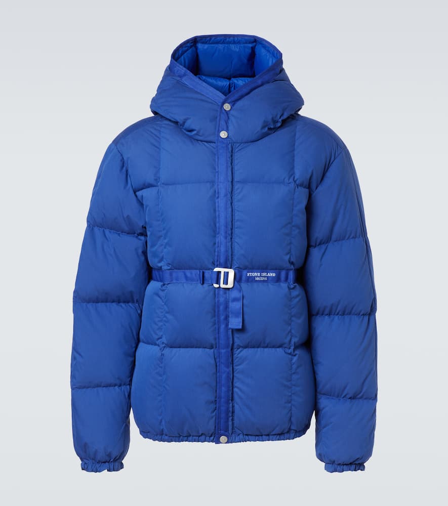 

Пуховик из хлопковой смеси с логотипом Stone Island, Bright Blue