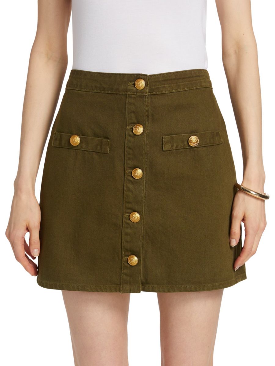 

Мини-юбка Kris Denim Nili Lotan, цвет Olive Grove