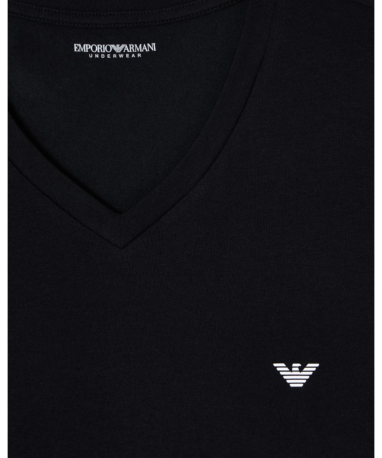 Футболка V-образным вырезом Emporio Armani Essential из стрейч-джерси, белая — фото 3