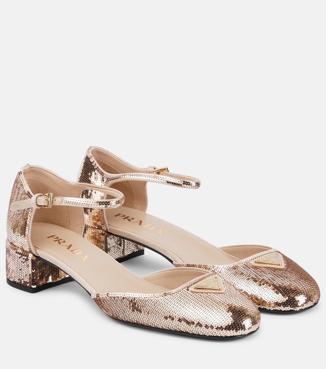 Туфли Мэри Джейн с блестками Prada, Cammeo