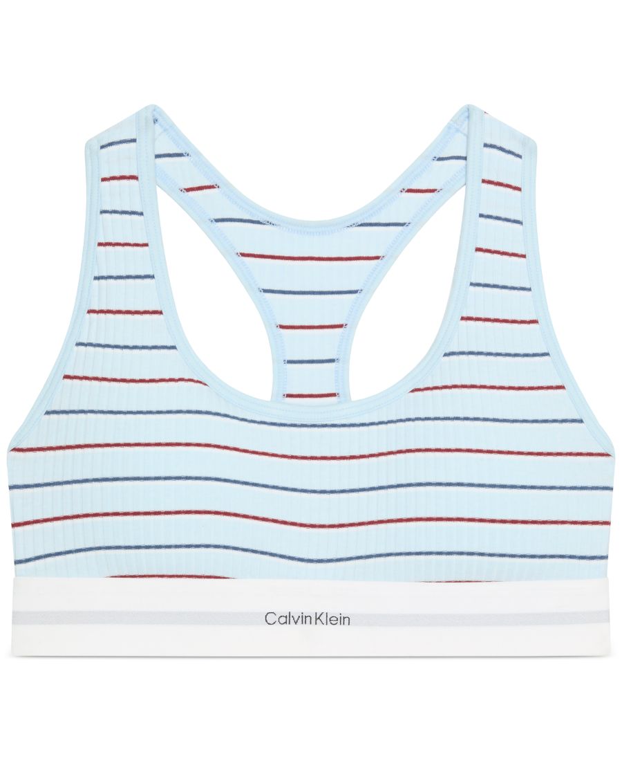 

Женский бюстгальтер-топ с легкой подкладкой QF8018 Calvin Klein, Two Tone Stripe Ice Water