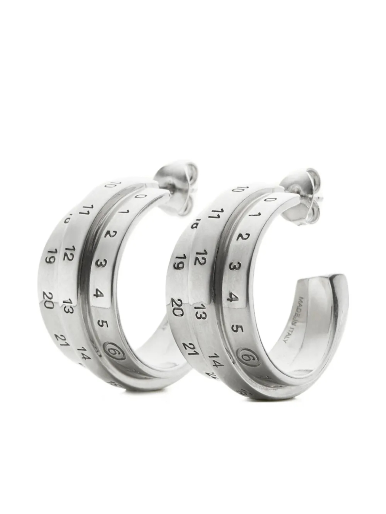 

Серьги-кольца Triple Number MM6 Maison Margiela, серебряный