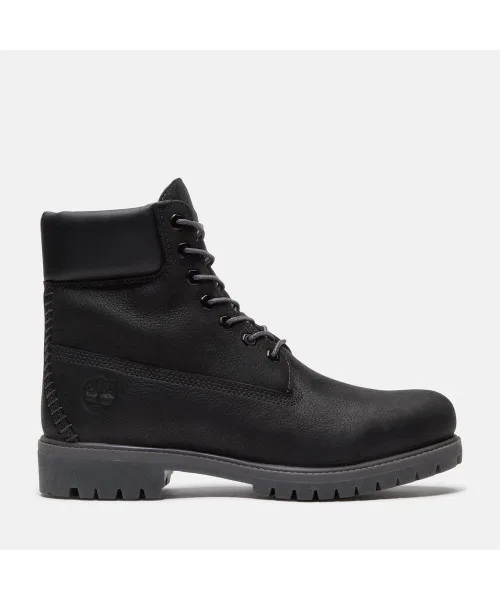 Ботинки 6 дюймов водонепроницаемые Timberland Premium 400g утеплитель чёрный с серым