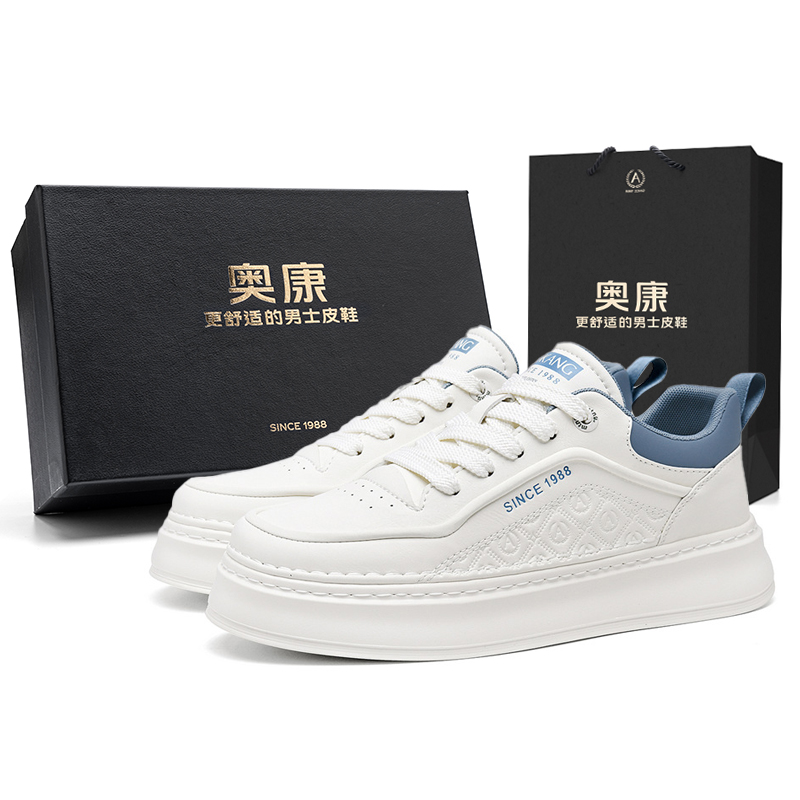 

AOKANG Мужские низкие скейтерские кроссовки бело-коричневые, цвет White Brown[Standard Sports Shoe Size]