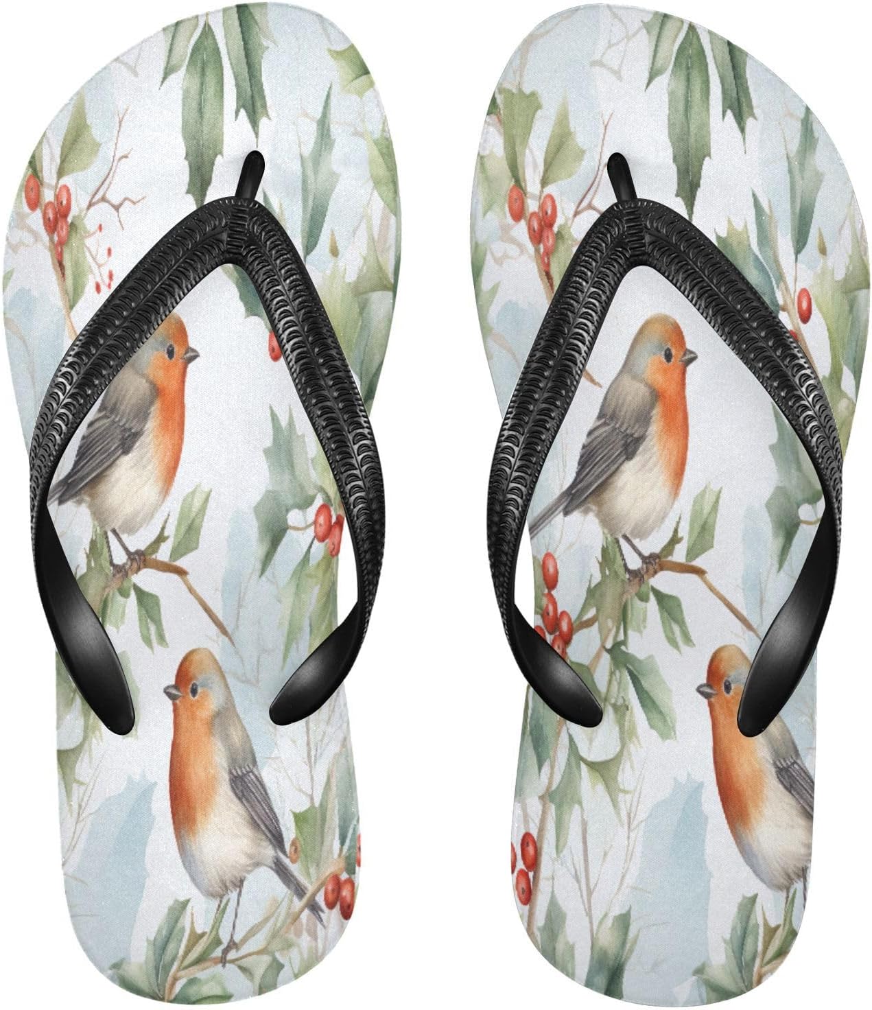 

Вьетнамки Mockingbird Holly Branch для пляжа с душем, резиновые нескользящие летние шлепанцы для женщин и мужчин Sinestour