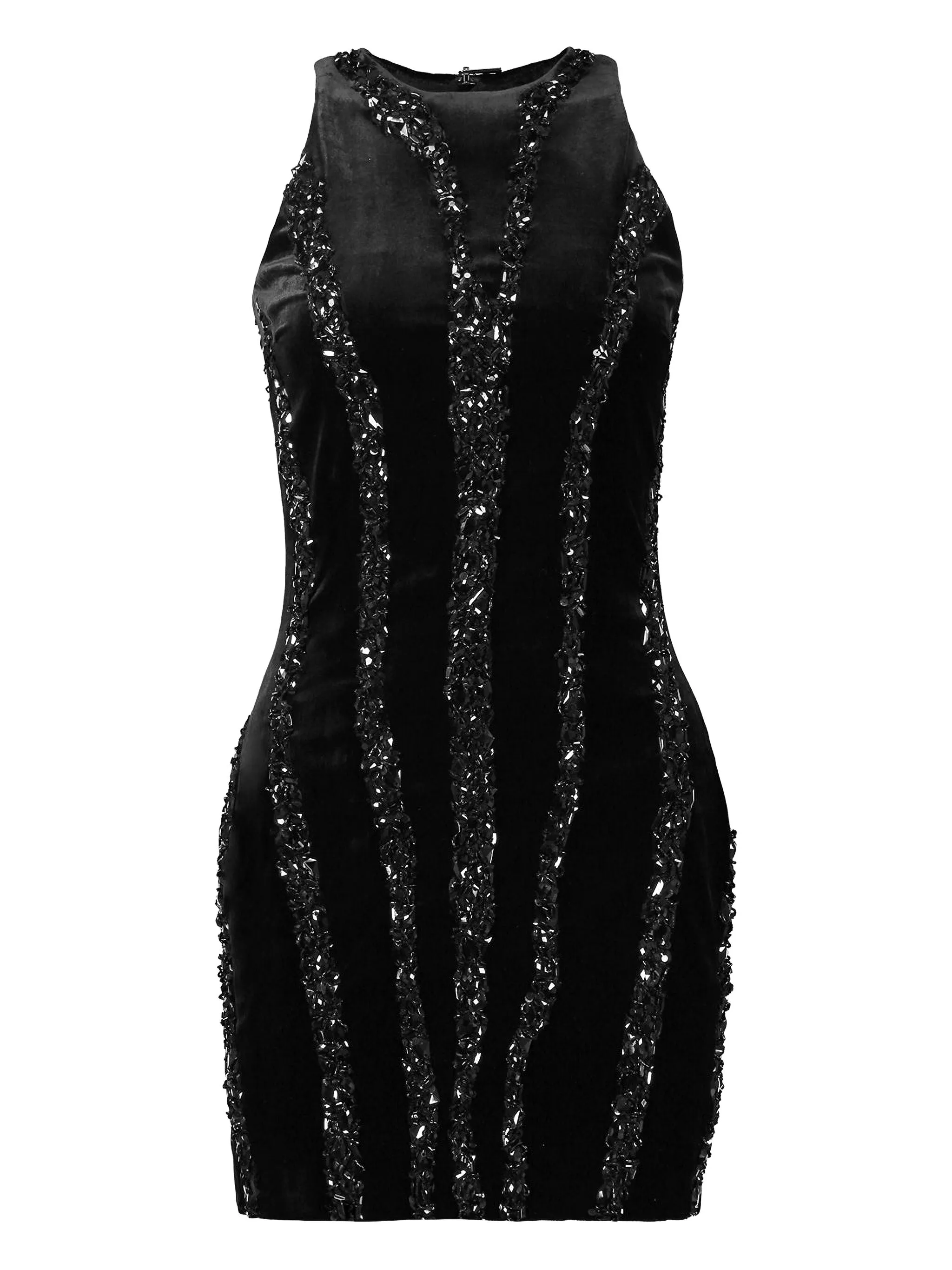 

Платье мини с зебровым узором Balmain, черный