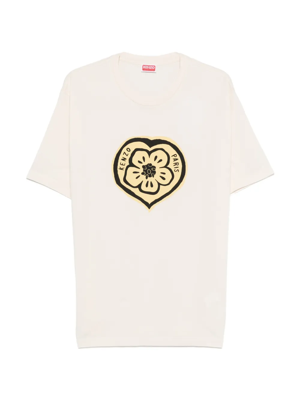 

Футболка с цветочным принтом Kenzo, бежевый