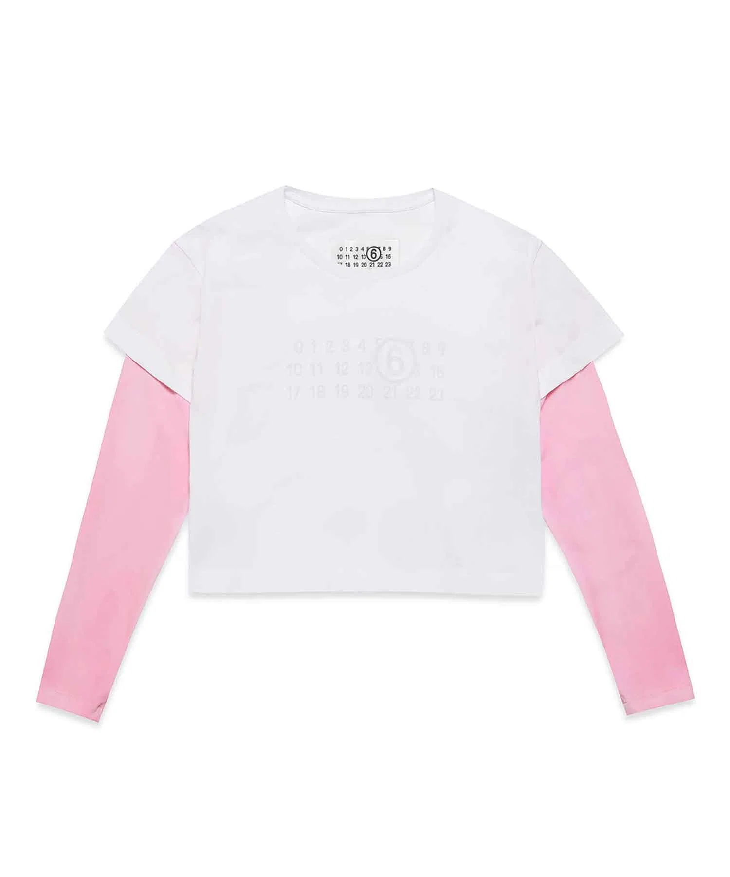 Унисекс футболка с длинными рукавами MM6 Maison Margiela белая