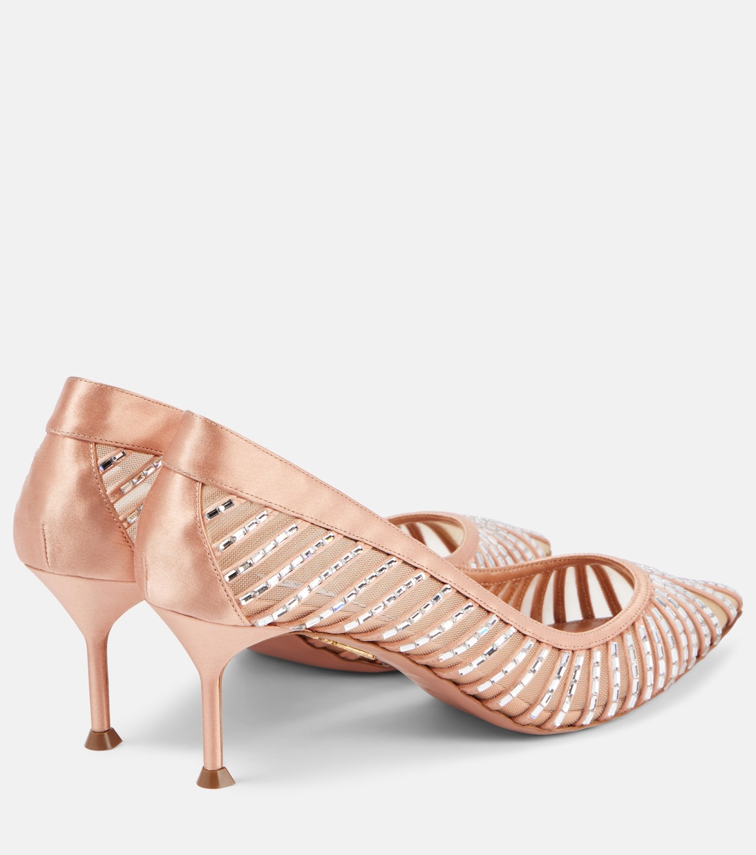 Атласные туфли Passions Crystal 65 Aquazzura, Poudre — фото 2