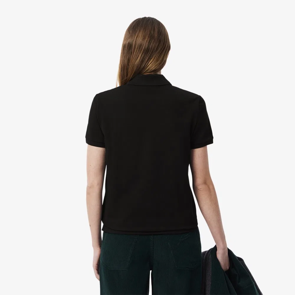 Футболка поло Lacoste, классическая, чёрная — фото 3