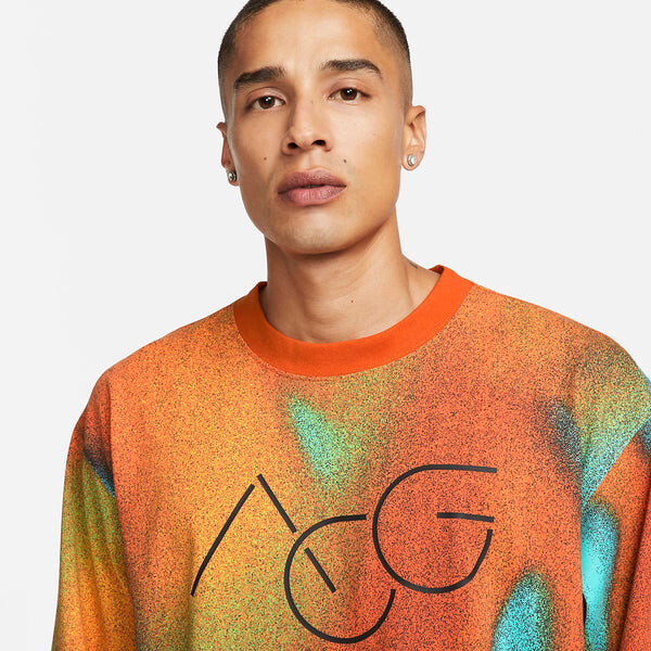 Футболка Nike ACG Allover Print Long Sleeve T-Shirt 'Orange', оранжевый — фото 2