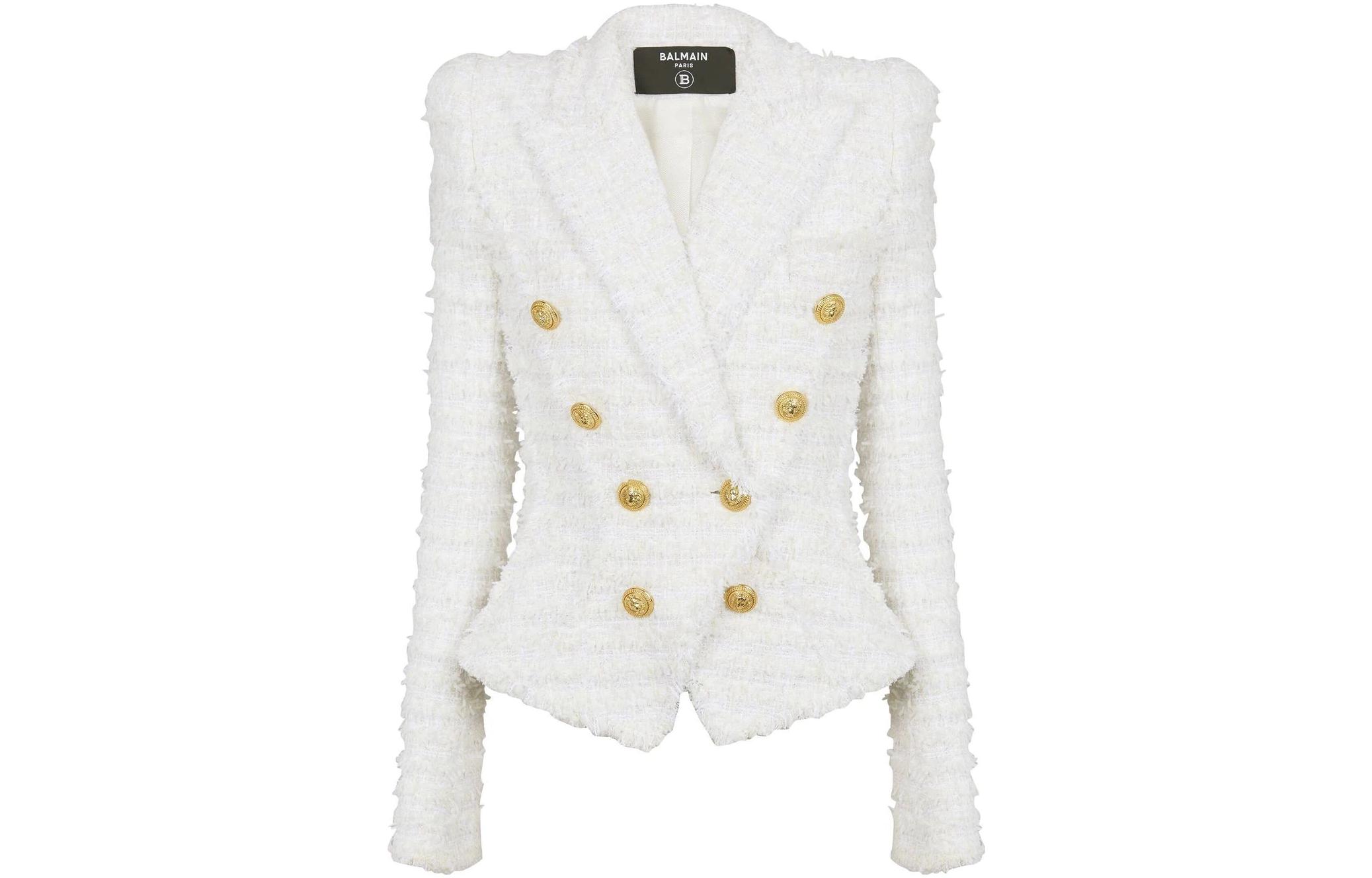 

Куртка женская белая BALMAIN, Белый, Куртка женская белая BALMAIN
