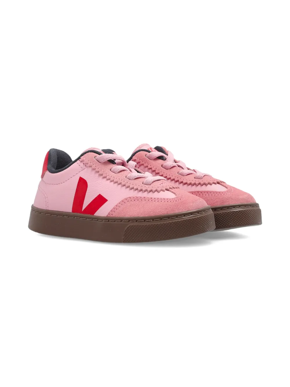 

Кроссовки Volley из кожи с V-образным логотипом VEJA Kids, розовый