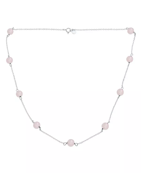 

Ожерелье из натурального камня с пресноводным культивированным жемчугом в оловянной чашке, цепочка, покрытая желтым золотом, стерлинговое серебро, 16 х 18 дюймов Bling Jewelry, rose