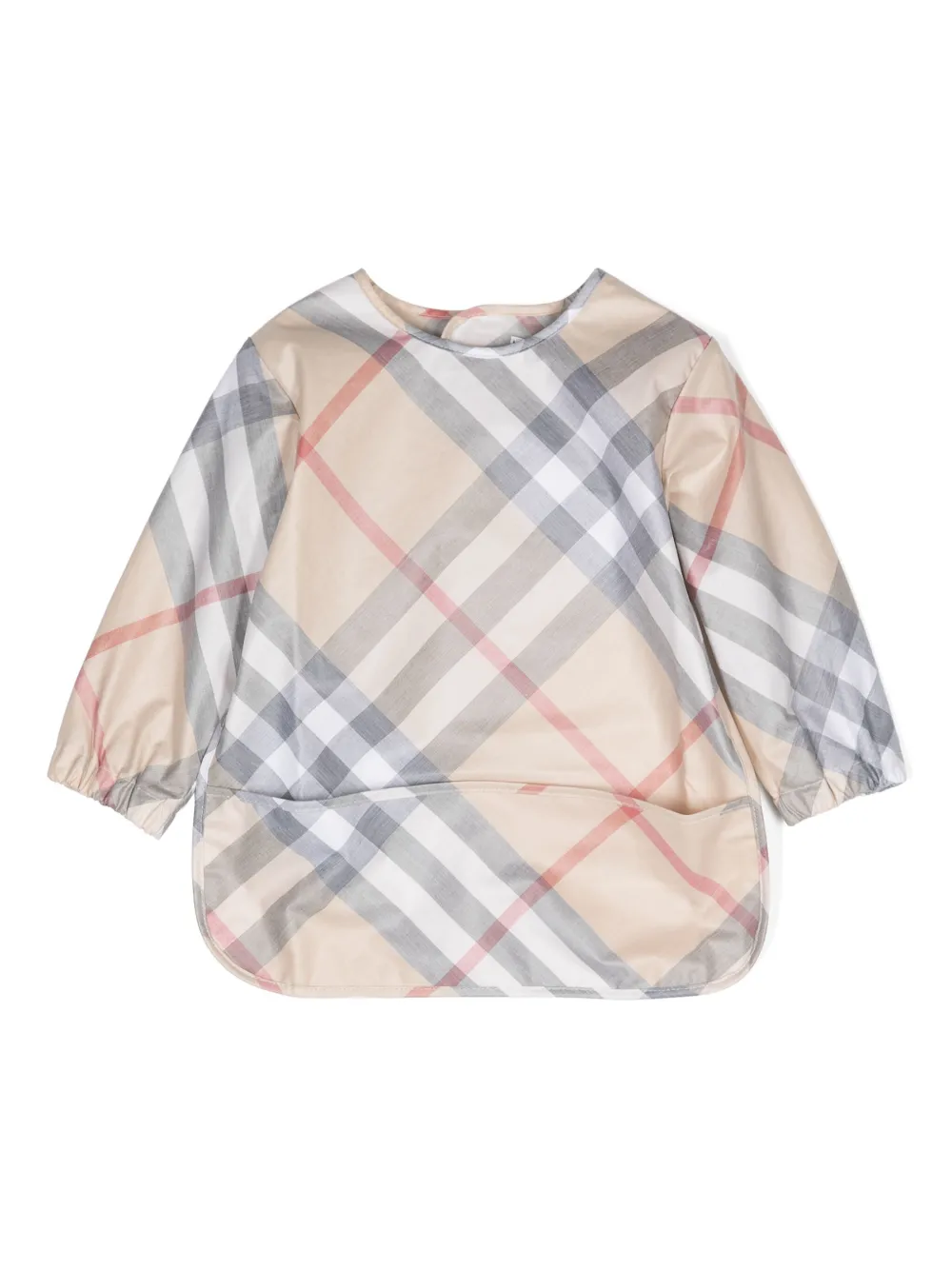 

Клетчатый нагрудник с длинными рукавами BURBERRY KIDS, нейтральный