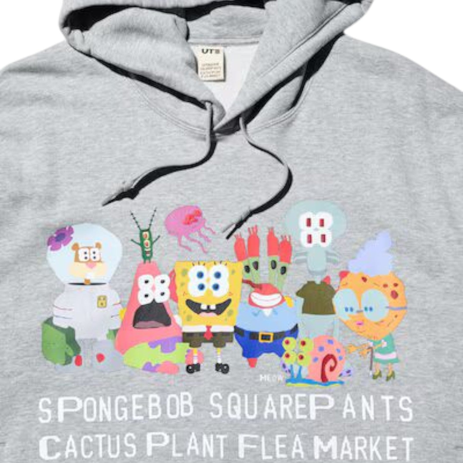 Худи UNIQLO x Cactus Plant Flea Market Spongebob Squarepants Hoodie 'Grey' — фото 2