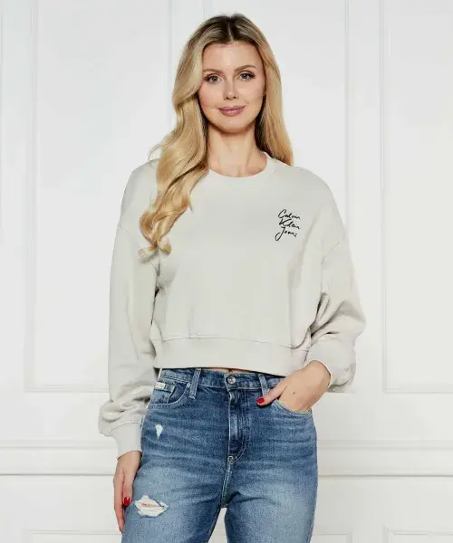 

Толстовка Cropped fit Calvin Klein Jeans, бежевый