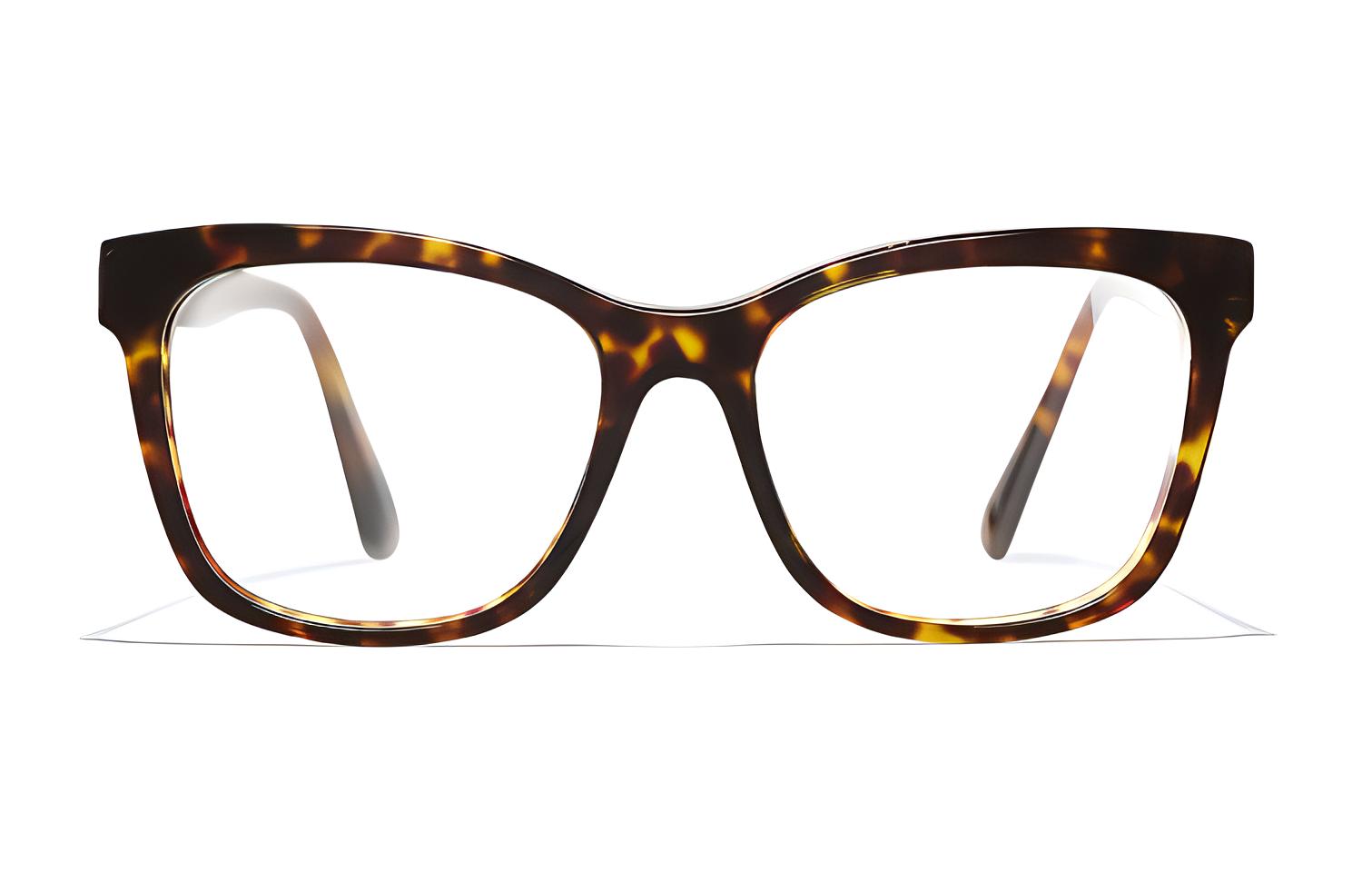 

CHANEL Ацетатная квадратная оправа для очков женская, Tortoiseshell