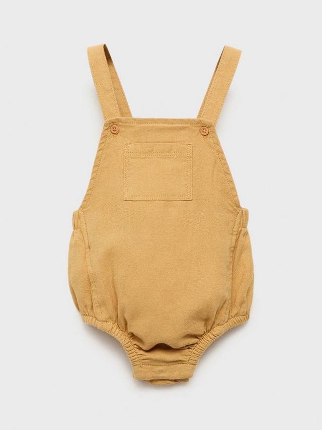 

Детский комбинезон baby camel из хлопка и льна Mango, Medium Yellow