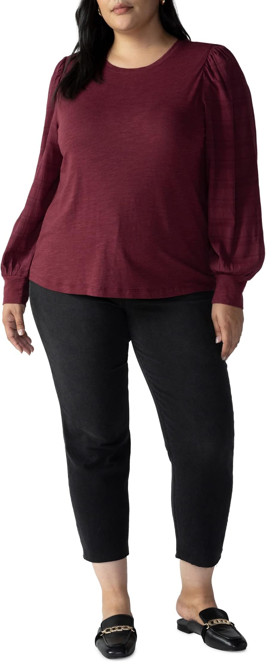 

Футболка Sanctuary Wonderland Mixed Sleeve Tee, цвет Dark Cherry