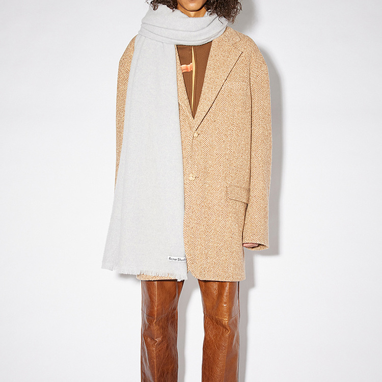 Acne Studios Вязаный шарф унисекс светло-серый меланж, Light Heather Gray — фото 2